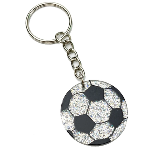 Glitter Acrylic Sports Ball Keychains Basketball Football Rugby Baseball Volleyball Sparkling Bag Charm Pendant Sports Gift