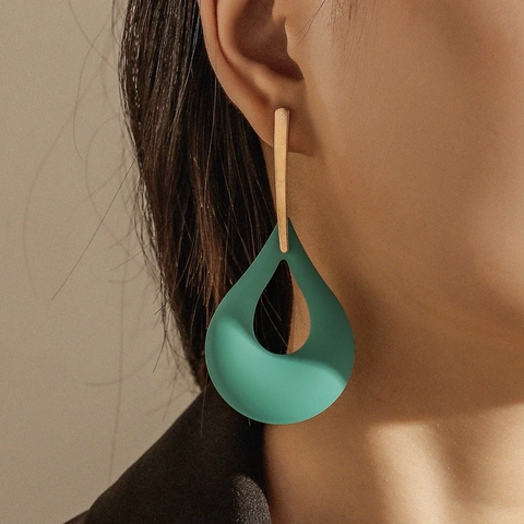 Geometrische Hängeohrringe Für Damen Übertriebene Legierung Emaille Wassertropfen Schmetterling Herz Form Mode Schmuck Party