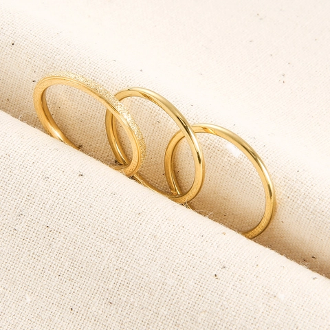 Minimalistische Edelstahl Mattiert Ring Set Für Damen Geometrisch Poliert Gold Vergoldet Mode Fingerring Set Schmuck Geschenk