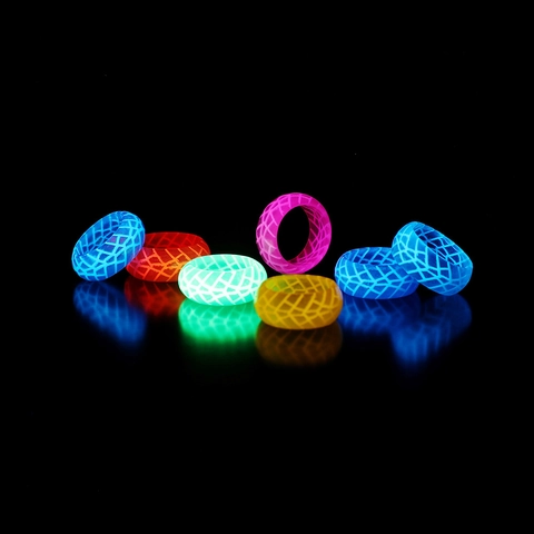 Original Design Leuchtender Harz Ring Nachtleuchten Gitter Riss Muster Fingerring Für Unisex Mode Party Schmuck Zubehör