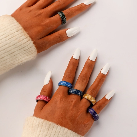 Leuchtender Edelstahlring Für Damen Herren Leuchten Im Dunkeln Wabenmuster Schlangenhaut Muster Fingerring Mode Schmuck Geschenk
