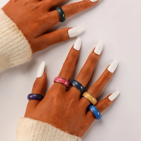 Im Dunkeln Leuchtender Edelstahlring Leuchtendes Rissmuster Bandring Unisex Nachtlicht Modeschmuck Für Party Damen Herren
