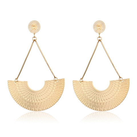 Böhmische Übertriebene Legierung Ohrringe Geometrische Runde Blatt Hohl Strukturierte Gold Silber Farbe Vintage Damen Schmuck