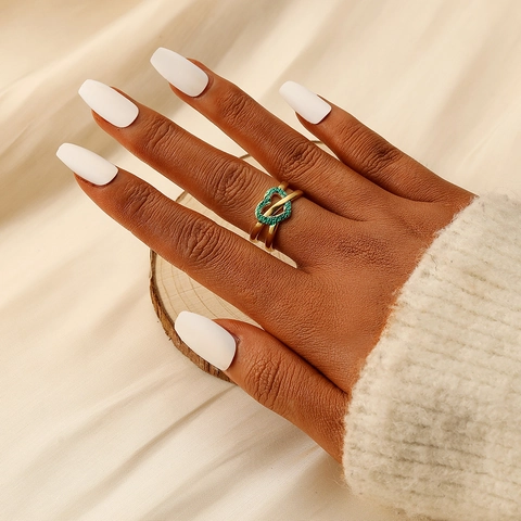 Mode Bunte Emaille Edelstahl Offener Ring Für Frauen Wald Blatt Blume Vergoldet Verstellbarer Fingerring Schmuck Geschenk