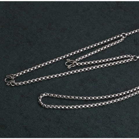 Stainless Steel Box Chain Necklace For Men Women Personalized Long Link Chain With S-Hook Clasp Polished Silver Tone Jewelry