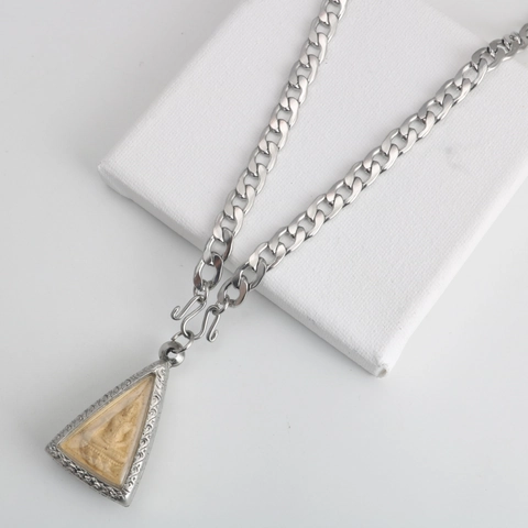 Minimalist Stainless Steel Curb Chain Necklace For Men Women Retro Thai Amulet Replacement Accessory Jewelry Chain Only