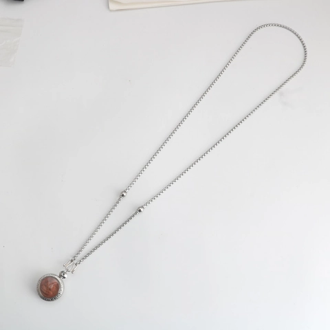Stainless Steel Box Chain Necklace With Beads S-Hook Clasp For Men Women Amulet Pendant Hanging Chain Jewelry Accessory