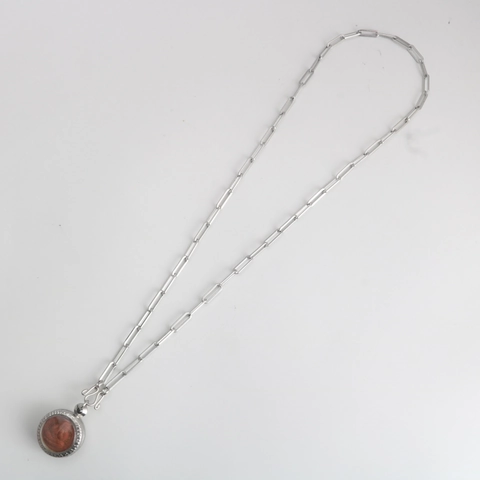 Stainless Steel Paperclip Chain Necklace For Men Women Thai Buddha Amulet Pendant Holder Retro Religious Jewelry Gift