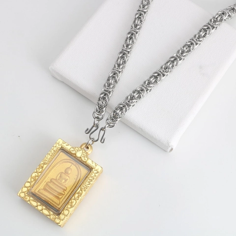 Stainless Steel Byzantine Dragon Bone Chain Necklace For Men Women Thai Buddha Amulet Religious Jewelry Gold Silver Tone
