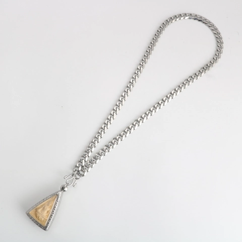 Men Stainless Steel Cuban Chain Necklace For Thai Buddha Amulet Pendant Retro Heavy Metal Link Chain Jewelry Gift