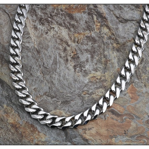Collana a Catena a Maglia Cubana in Acciaio Inossidabile per Uomo Donna Hip Hop Catena Cordolo Lucidata a Specchio Gioielli Punk