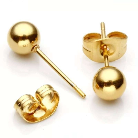 Minimalistische Roestvrijstalen Bal Oorknopjes Voor Vrouwen Hypoallergeen Titanium Staal Ronde Kraal Oorbellen Dagelijkse Sieraden