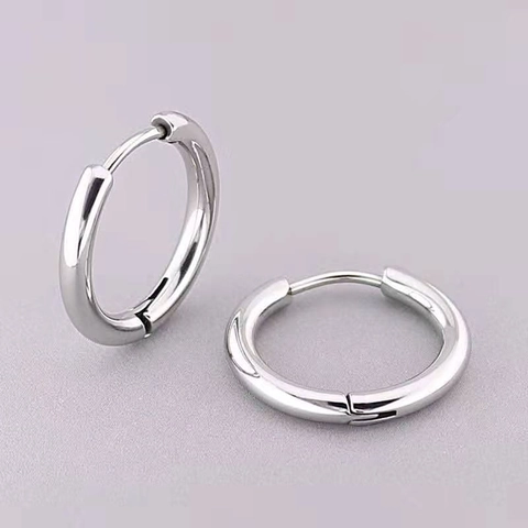 Minimalistische Roestvrijstalen Creolen Voor Heren Dames Titanium Staal Circulaire Oorgesp Koreaanse Mode Ronde Oorbellen Sieraden