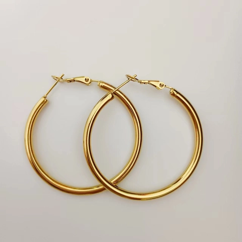 Minimalistische Roestvrij Stalen Holle Ring Oorbellen Voor Dames Geometrisch Goud Zilver Verguld Gepolijst Ronde Oorbellen Feest Sieraden Cadeau