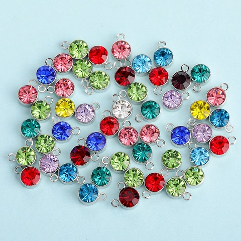 Ciondolo in Lega Pietra Portafortuna per Creazione Gioielli Mini Tondo Strass Ciondoli DIY Collana Bracciale Accessori