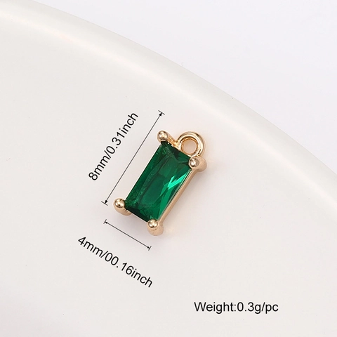 DIY Jewelry Accessories Rectangular Faceted Glass Crystal Pendants Gold Copper Wrapped Charms For Necklace Bracelet Making