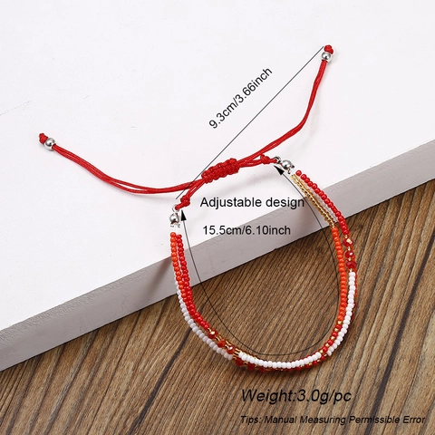 Bracelet Bohème Multicouche en Perles de Rocaille Tissé à la Main Réglable Bracelet d'Amitié Ethnique pour Femme Bijoux Cadeau