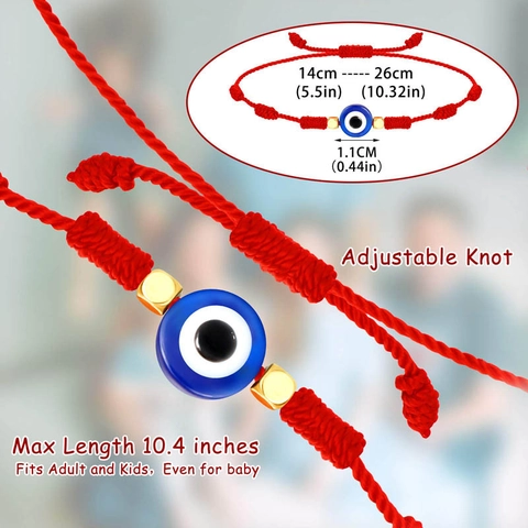 Pulsera De Cuerda Roja Trenzada Hecha A Mano Con Mal De Ojo Mano De Fátima Elefante Tortuga Joyería De La Suerte Ajustable