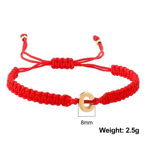 Bracciale in Corda Intrecciata a Mano con Lettera Iniziale in Acciaio Inossidabile Regolabile Minimalista Gioielli per Donna Uomo