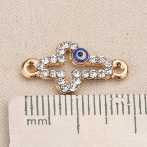 DIY Jewelry Connectors Alloy Rhinestone Evil Eye Hamsa Hand Tree Of Life Cross Infinity Charms For Bracelet Necklace Making