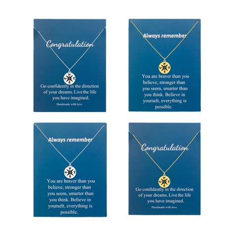 Collana con Ciondolo a Bussola in Acciaio Inossidabile Gioielli Minimalisti Rosa dei Venti Bracciale in Corda Intrecciata Oro Argento Regalo