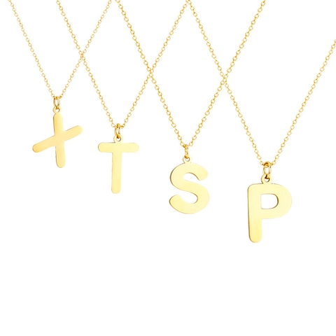 Collana Minimalista in Acciaio Inossidabile con Pendente a Lettera Iniziale A-Z per Donna Gioiello Regalo Alfabeto Placcato Oro