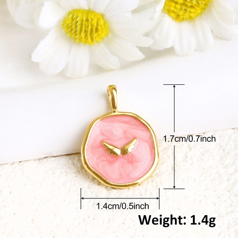 Gold Plated Copper Enamel Charms For Jewelry Making DIY Heart Cross Bee Seahorse Anchor Macaron Color Pendant Accessory