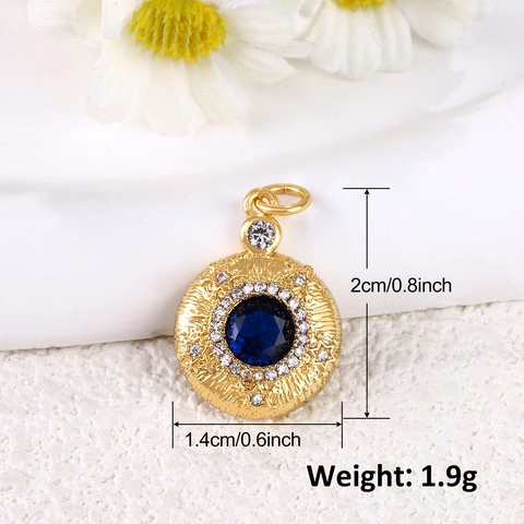 Ciondolo in Rame Placcato Oro Zirconia Stella Luna Cuore Mano di Hamsa Geometrico per Collana Fai Da Te Bracciale Gioielli