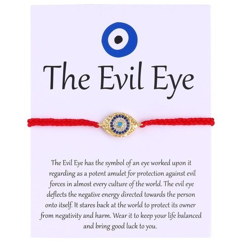 Handmade Woven Evil Eye Hamsa Hand Bracelet For Women Men Gold Plated Copper Protection Amulet Adjustable Rope Jewelry