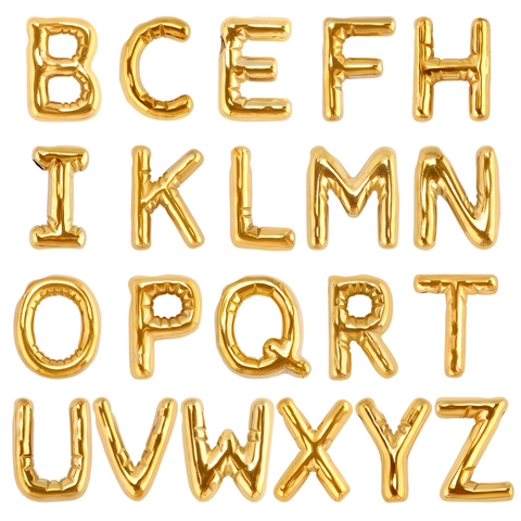 304 Stainless Steel Puffy Alphabet Initial Pendant Balloon Style Letter Necklace Charms For DIY Jewelry Making Women