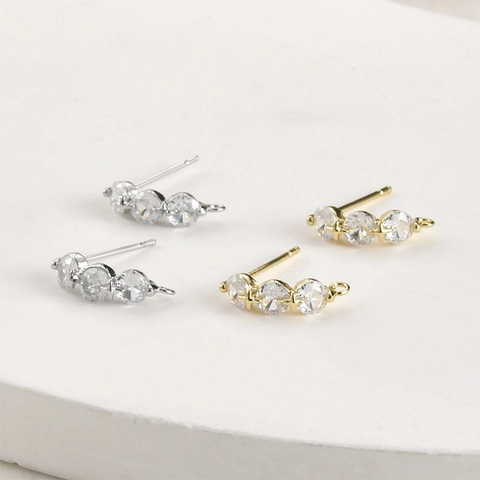 Tiges de Boucles d'Oreilles Étoile en Zircone Plaqué Or 14K Cuivre Accessoires de Création de Bijoux DIY pour Boucles d'Oreilles