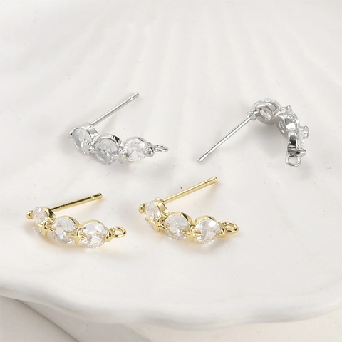 Tiges de Boucles d'Oreilles Étoile en Zircone Plaqué Or 14K Cuivre Accessoires de Création de Bijoux DIY pour Boucles d'Oreilles