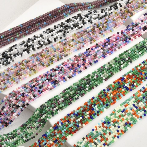 Cuentas de Vidrio de Ojo de Gato Facetadas Redondas Multicolor Pequeñas Cuentas Sueltas para Pulsera Collar DIY Fabricación de Joyas Accesorios Hechos a Mano