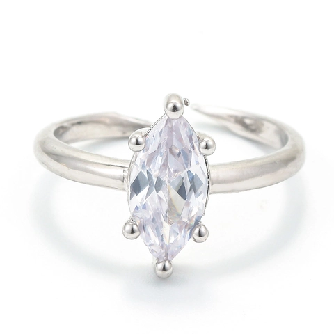 Anello Regolabile Con Zircone Taglio Marquise Per Donna In Rame Geometrico Anello Aperto Gioielli Di Moda Minimalista Regalo