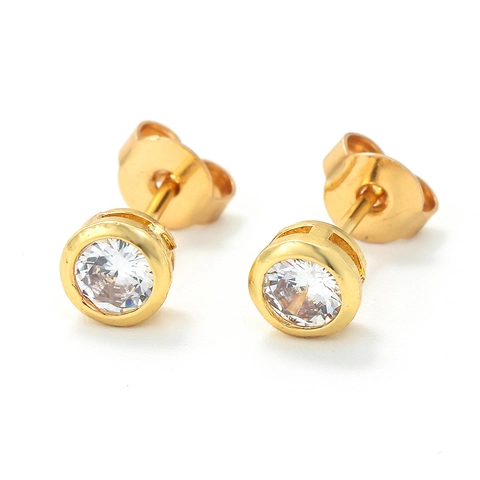 Luxus Kupfer Zirkonia Ohrstecker Oval Rund Blau Saphir Stil Gold Silber Plattiert Zargenfassung Damen Mode Schmuck