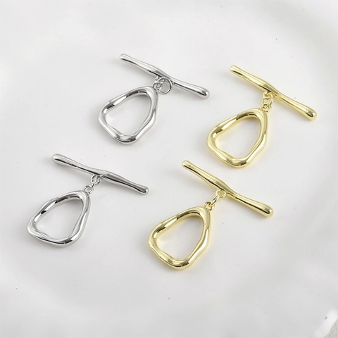 Irregular Triangle Toggle Clasp Copper 14K Gold Silver Plated DIY Necklace Bracelet End Connector Jewelry Making Findings