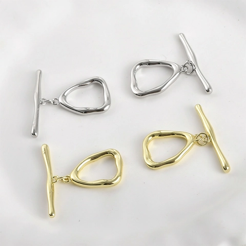 Irregular Triangle Toggle Clasp Copper 14K Gold Silver Plated DIY Necklace Bracelet End Connector Jewelry Making Findings