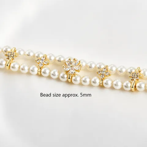 14K Gold Silber Plattiert Kupfer Zirkonia Blume Stern Form Mehrreihige Slider Spacer Perlen Für DIY Schmuckherstellung