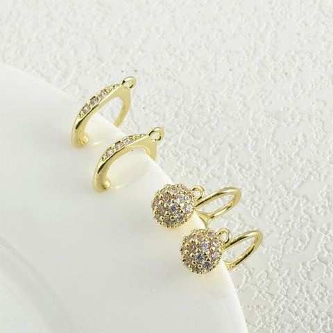 Orecchini a Clip a Spirale in Rame Zirconia Per Orecchie Senza Buco Oro Argento DIY Gioielli Accessori