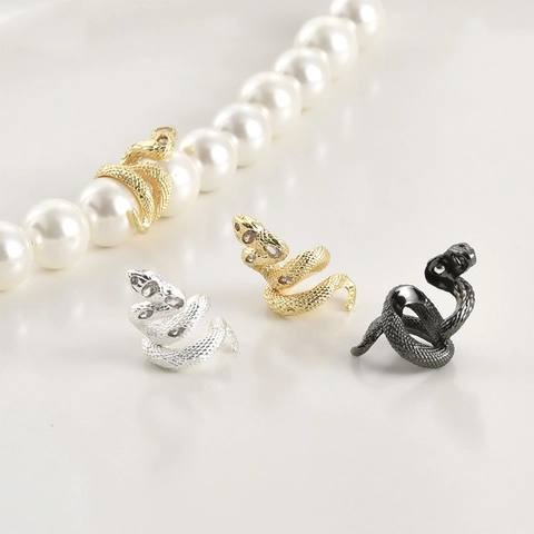 Snake Shape Copper Zirconia Spacer Beads For DIY Jewelry Making 14K Gold Plated Animal Design Connector Charms Components