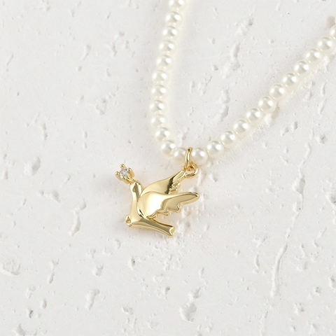 14k Gold Plated Copper Flying Bird Peace Dove Pendant With Zirconia For DIY Necklace Bracelet Earring Making Jewelry Findings