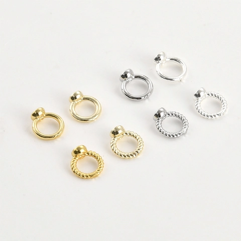 Anillos de Conexión de Cobre Chapados en Oro 14K 18K Retorcidos Lisos Accesorios DIY para Joyería Collar Pulsera Bucle