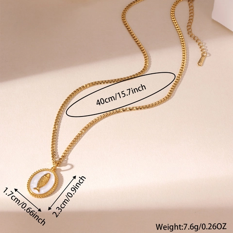18K Gold Plated Stainless Steel Ocean Theme Pendant Necklace Sea Turtle Fish Starfish Elegant Jewelry For Women