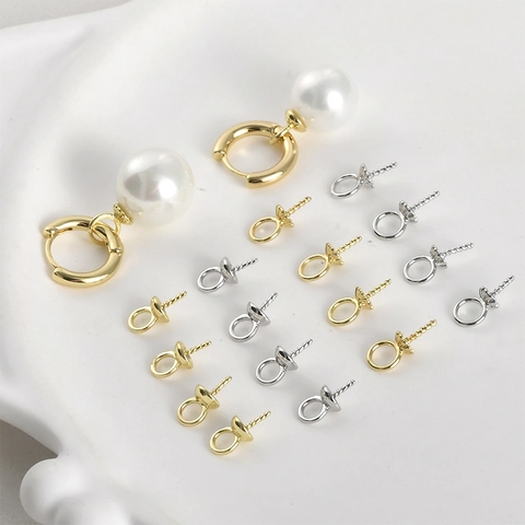 14K Gold Plated Copper Flower Sheep Eye Bead Cap Pendant DIY Jewelry Making Findings For Artificial Pearl Crystal Pendants Components