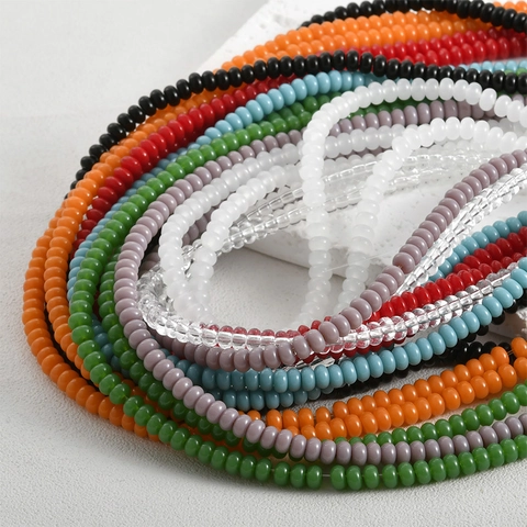 Colored Abacus Shaped Glass Spacer Beads For DIY Handmade Jewelry Making Necklace Bracelet Craft Accessories