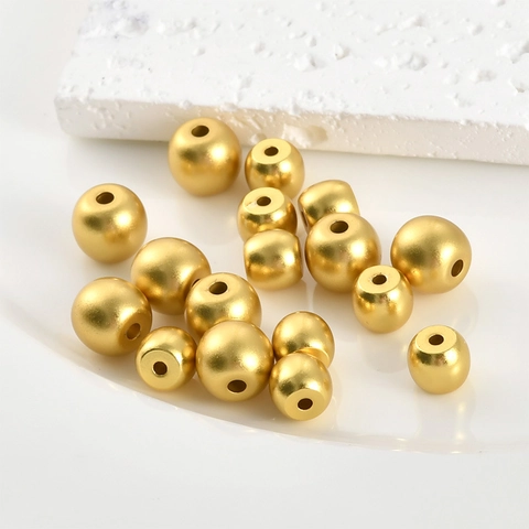 Perline Distanziatrici a Mela in Rame Opaco Oro Antico per Creazione Gioielli Finitura Oro Vintage Fai da Te Bracciale