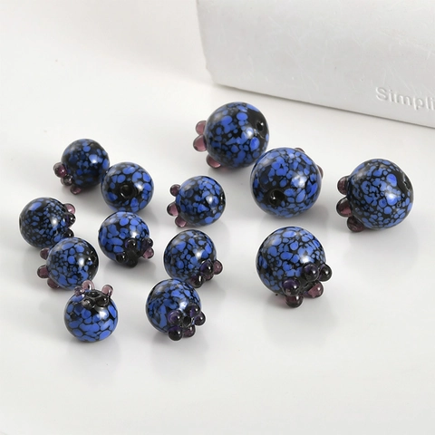 Handmade Lampwork Glass Simulation Blueberry Loose Beads Drip Oil Fruit Beads For DIY Jewelry Making Bracelet Earring Material