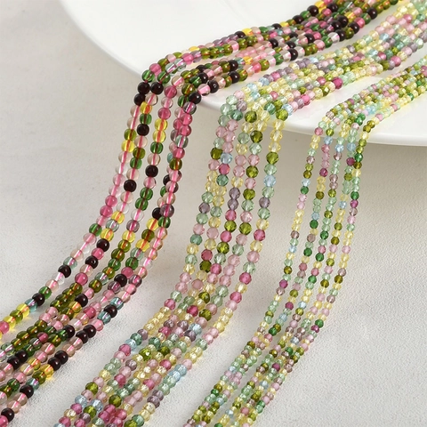 Mehrfarbige Glasperlen Facettierte Perlen Für DIY Handgemachte Halskette Armband Schmuckherstellung Zubehör Turmalin Stil