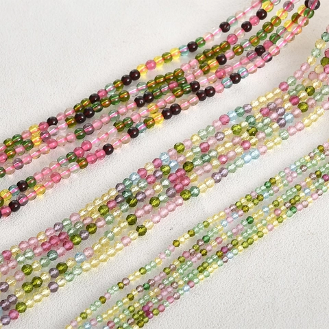 Mehrfarbige Glasperlen Facettierte Perlen Für DIY Handgemachte Halskette Armband Schmuckherstellung Zubehör Turmalin Stil
