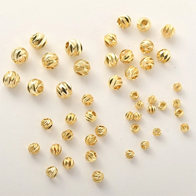 Perline Distanziatrici Rotonde in Rame con Taglio a Diamante Oro Argento Placcate Sfaccettate in Metallo Sfuse per Fai da Te Gioielli